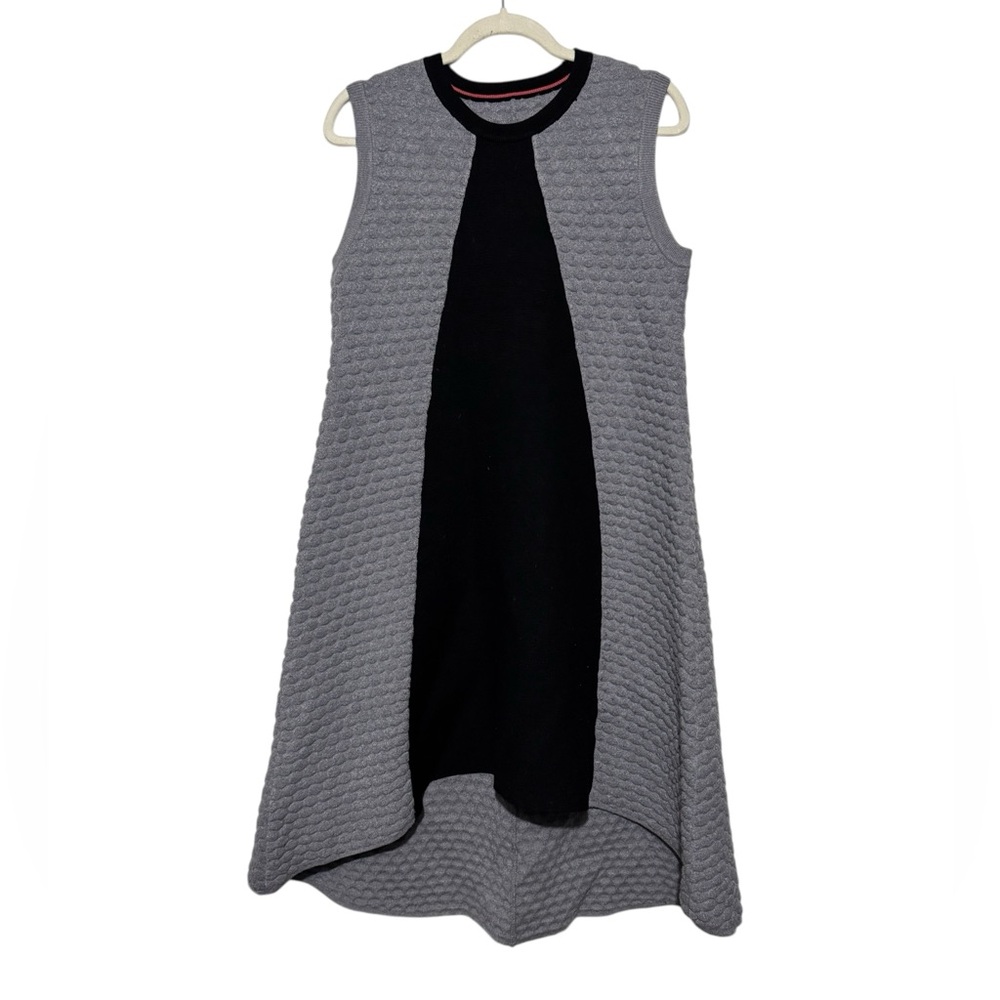 Rag & Bone Gray Black Knit Stretch Quilted Texured A-Line Dress Sz Large Sample